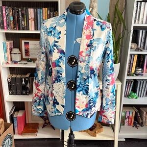 Floral Women's Jacket - Blue and Pink